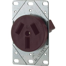Eaton 32B 50-Amp Commercial and Industrial Power Receptacle with Box, Brown