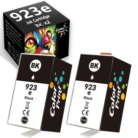 Color Print Compatible 923e Black Ink Cartridge Replacement for Hp 923e Ink 923 XL for Office-Jet Pro 8120 8120e 8122e 8123 8130 8130e 8135e 8138e 8139e Printer (2-Pack, Black, 4K0T7LN)