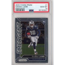 Graded 2020 Panini Prizm CeeDee Lamb #7 Emergent Rookie RC Football Card PSA 10 Gem Mint