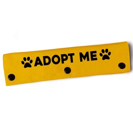 YROVWENQ Adopt Me Funny Dog Leash Sleeve Yellow Dog Leash Wrap Alert Hanging ID Patch Tag Pet Birthday Gift(Adopt Me-Sleeve)