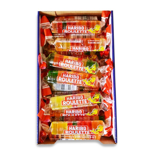 Haribo Gummi Candy, Roulette .87 oz. Roll, (Pack of 36)