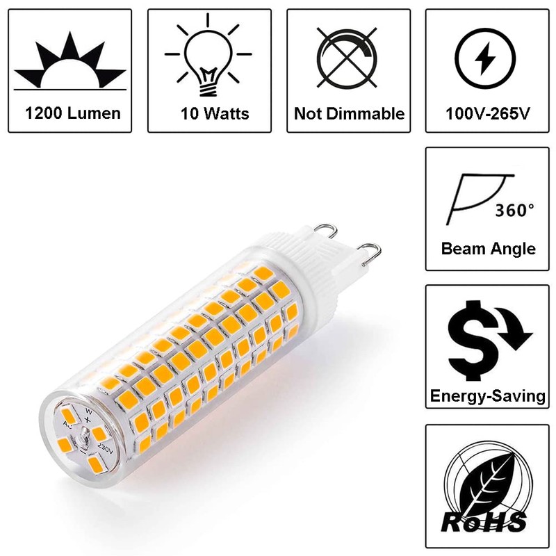 Yosenmi G9 LED Bulb 10W, 100W G9 Halogen Bulb Equivalent,