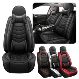 HYZB Car Seat Covers Fit for Nissan Rogue 2008-2024 Daily Commutes Durable and Side Airbag Compatibility Sports Seat Cover, 2 Pcs Front with Pillow, Black