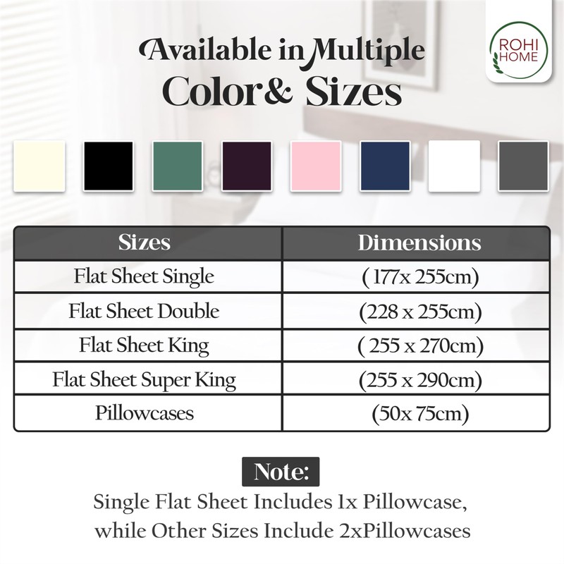 Rohi Dark Grey King Size Flat Sheet Microfibre – Ultra-Soft,