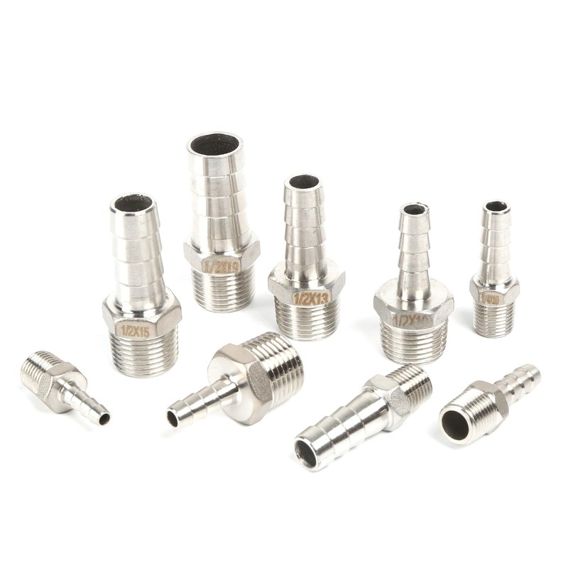 QiiMii Stainless Steel 304 Male Threaded Barb Hose Pipe Fitting