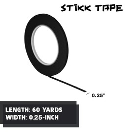 STIKK Painters Tape - 3pk Black Painter Tape - 1/4 inch x 60 Yards - Paint Tape for Painting, Edges, Trim, Ceilings - Masking Tape for DIY Paint Projects - Residue-Free Painting Tape