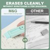 M&G 8 Pack Erasers, Green Sliding Retractable Eraser Push Pull