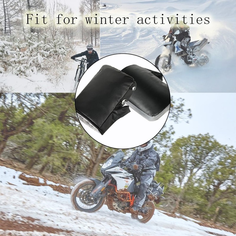 7JI Motorcycle Handlebar Mittens Muffs, Bike Handlebar Mitts Waterproof and