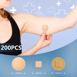 300pcs Adhesive Spot Bandage Three Styles Flexible Fabric Round Adhesive Bandages 0.87 Inch Diameter Beige Skin Round Bandage for Wound Care and Hides Skin Spots Ideal for Small Incisions