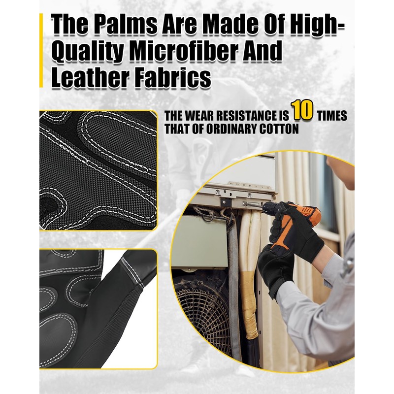 RIGWARL Work Gloves Men Women Tear Resistant, Safety Work Gloves