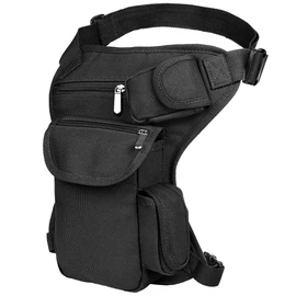Drop Leg Bag Thigh Pouch - Canvas Motorcycle Military Tactical Outdoor Bike Riding Cycling Travel Fishing Camping Casual Daypack Waist Fanny Pack Hip Purse for Women Men, Black, Large