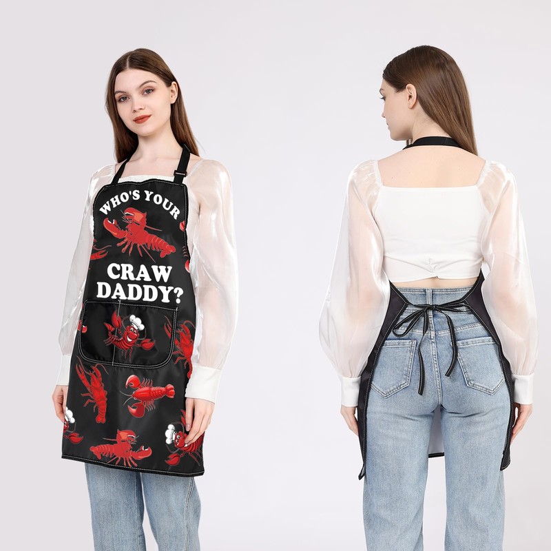 BDPWSS Crawfish Apron With Pockets Crawfish Lover Gift Crawfish Boil
