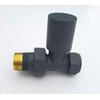 Manissa Anthracite Straight Towel Rail Valves 1/2" /15mm Radiator valves