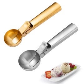 Stainless Steel Ice Cream Scoop, Dough Scoop, Meatball Maker, Cookie Scoop, Scoop for Mellon Balls, Potato Puree (Small 4.6 cm & Large 5.5 cm)