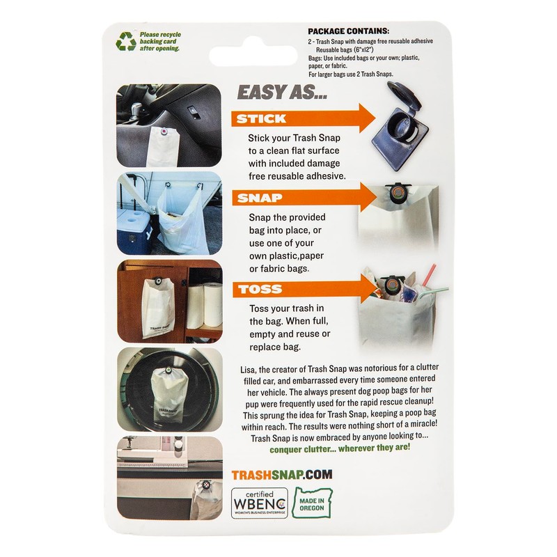 Trash Snap Reusable Bag Holders for Trash & Recycling |