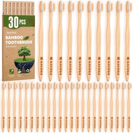Navona 30PCS Bamboo Toothbrushes,B