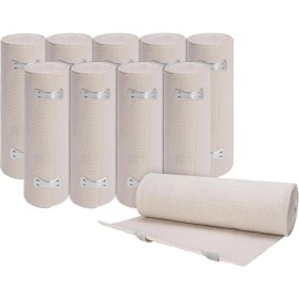 Unbranded Elastic Bandage Wrap, 6 in x 15 ft, Stretch, Reusable, Body Compression, 10 Pack