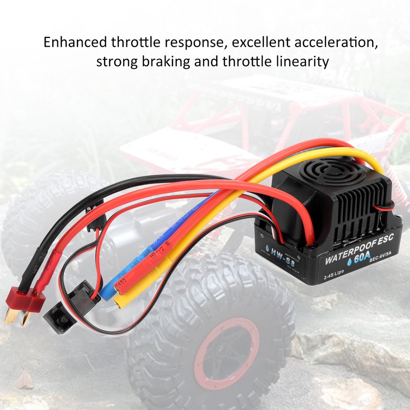 RC 60A Brushless Electronic Speed Controller ESC for 1/8 1/10