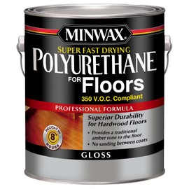 Minwax Super Fast Drying Polyurethane Protective Wood Finish, 350 VOC, Clear Gloss, Gallon