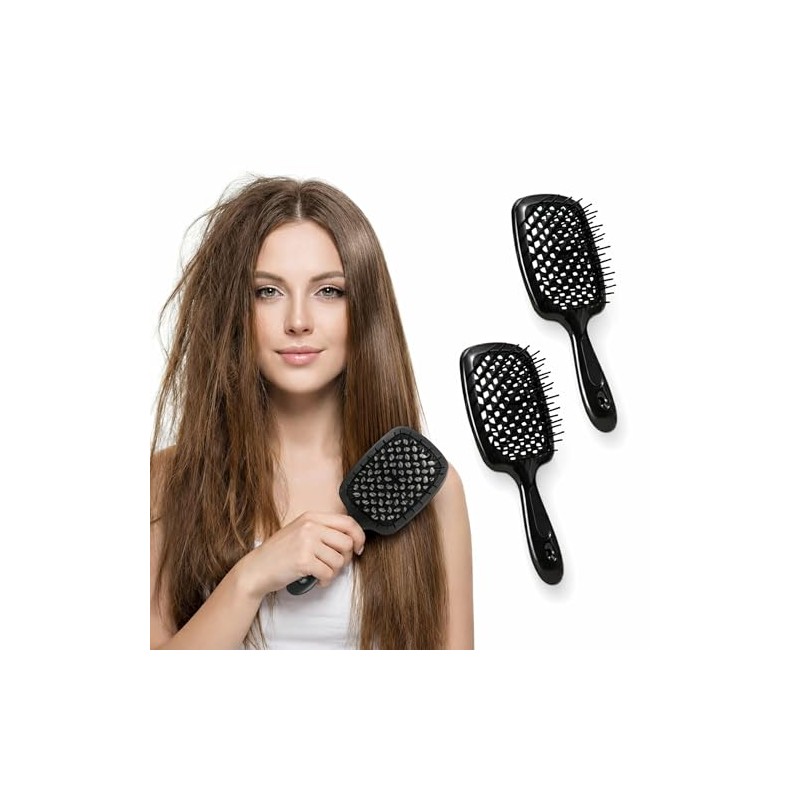 Bluelander Kit de 2 Cepillos para Cabello Antinudos con Mango