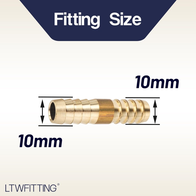 LTWFITTING Brass Barb Splicer Mender 10mm ID Hose Fitting Air