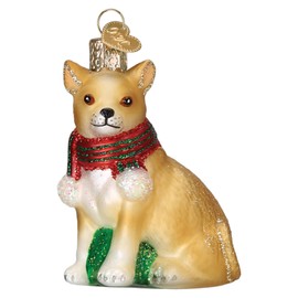 Old World Christmas Chubby Chihuahua Glass Hanging Ornament