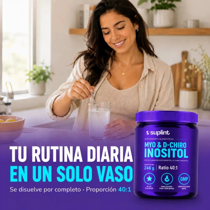 Inositol Myo Chiro Polvo Ácido Fólico Mujer