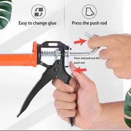 MUMIK Caulk Gun and Caulk Scraper Kit, 10:1 Thrust Ratio, Sealant Finishing Tool Grout Scraper for Caulking/Filling/Sealing