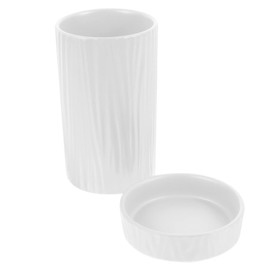 NOLITOY Stylish Beige Utensil Holder Kitchen Decor Spoon Rest White Cutlery Storage Tube Modern Counter Organiser