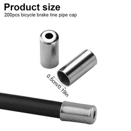 GNHG Pack of 200 silver end caps, brake cable bicycle, Bowden cable end cap, brake cable caps, end caps, end caps, brake cables, for brake cable, shift cables