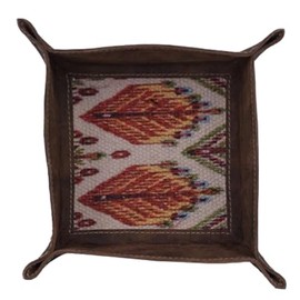 HOPOFLY Leather Tray Organizer - Catchall Valet Tray for Men & Women, Aztec-Inspired Design in Bright Colors, Catch All Trays for Jewelry, Keys, Wedding, Teacher Gifts, Sister, Mom, Friend, JH-1628