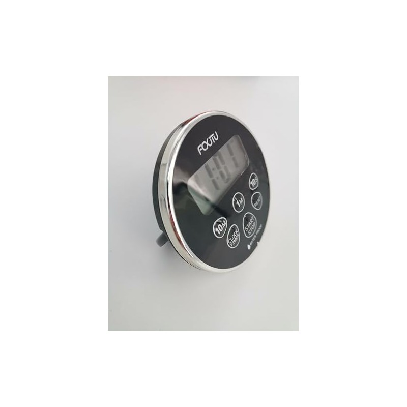 FCXJTU Wasserdichter Badezimmer-Dusch-Timer mit magnetischer Rückseite und faltbarem Ständer, IPX7