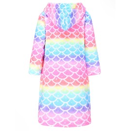 Jxstar Matching Girls&Doll Bathrobes Kids Robes Plush Soft Coral Fleece Pajamas Sleepwear,Size 12 13