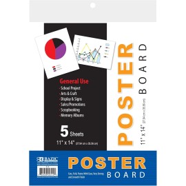 NoBrand Poster Board 11" X 14" White Poster Board Paper for School Craft Project Present