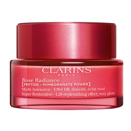 Clarins NEW Super Restorative Rose Radiance Face Moisturizer | 2-in-1 Anti Aging + Radiance Boosting Day Cream for Mature Skin | Contains Radiance Peptides for a Rosy Glow| All Skin Types | 1.7 Ounces
