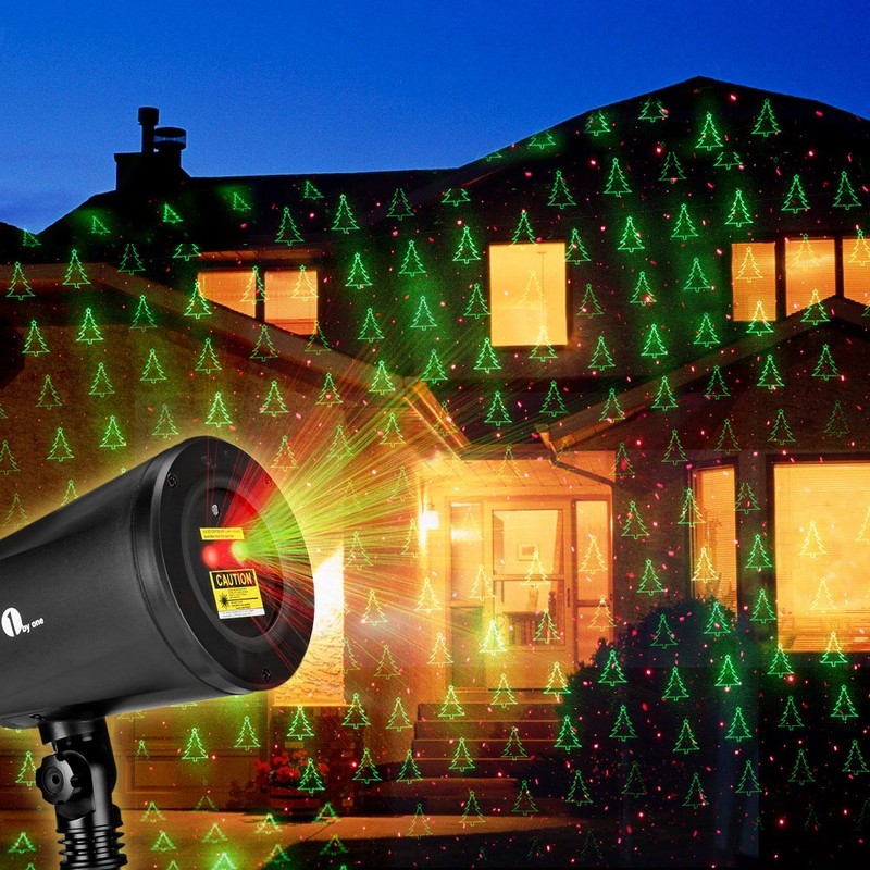 1 BY ONE OUS00-0817 Laser Green Christmas Tree and Red