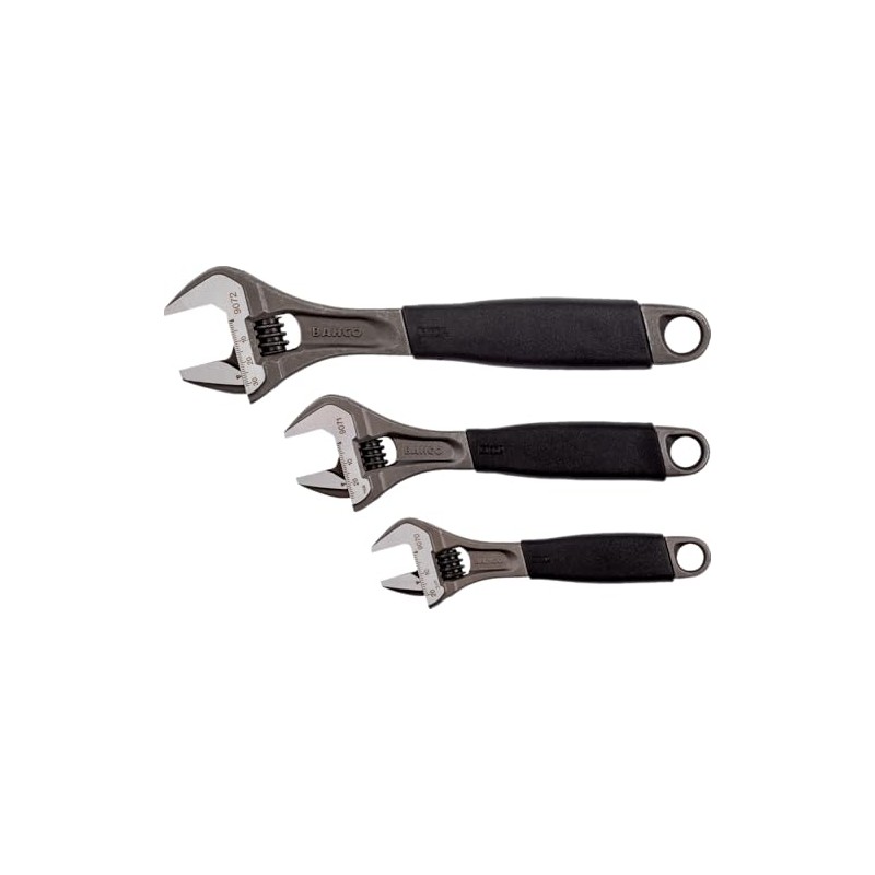 Bacho Alloy Steel Metric Adjustable Wrench Set (Pack of 3)