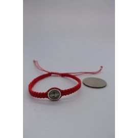 Evil Eye x12 red string kabbalah St Benito medal macrame bracelet