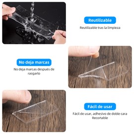 Nano cinta adhesiva reutilizable 300CM, KIPERLINE cinta adhesiva de doble cara de 5 cm más gruesa y ancha, resistente, lavable y antideslizante para paredes, cocinas, alfombras, fijación de fotos.