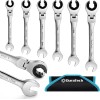 DURATECH 6-Piece Ratcheting Wrench Set w/Open Flex-head Metric w/Organizer Bag