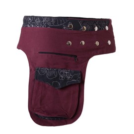 Vishes - Alternative Clothing - Women's Bum Bag Belt Bag Waist Bag Belt Bag Canvas, Dark red-black