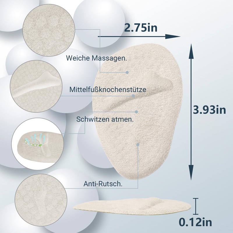 8 pieces forefoot pads gel, reusable bunion pad forefoot, high