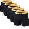 SUMABA Mens Athletic Underwear 5-Pack Boxer Briefs Long No Ride