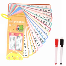 YUNYU 1 x 1 Educational Game with 15 Multiplication Cards and 2 Pens - 1 x 1 Learning Game for Children from 6 Years, Multiplication Table Set with Rewritable Cards