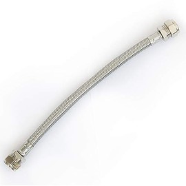 15mm x 15mm Flexible Braided Hose Copper to Copper Flex Connector - 300mm Long