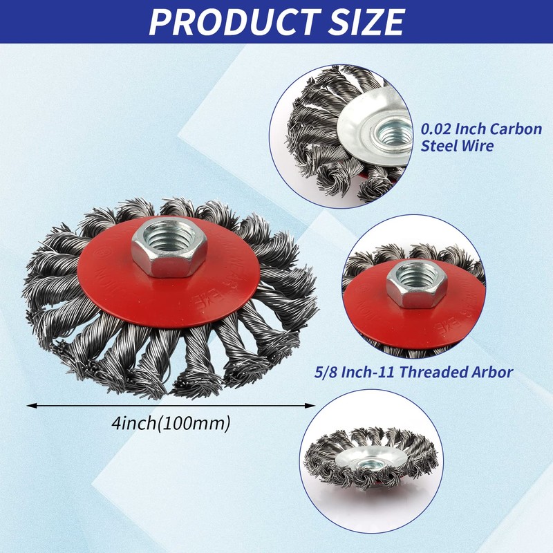WENORA 12 Pack Wire Brushes - 4 Inch Angle Grinder