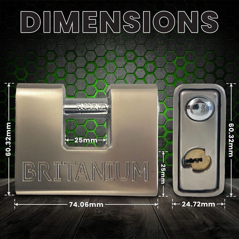 Britanium® BRP/74 [Armoured] High Security Container Padlock - [Heavy Duty]