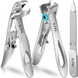 New Nail Clippers for Men, 2024 Upgrade Angled Head Toe Nails Clippers, Wide Jaw Toenail Clippers for Thick Nails, Heavy Duty Nails Cutter Easier Trimming-Fingernail Clipper for Seniors(Sliver)
