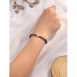 JSDDE Women's Pearl Bracelet Genuine Natural Stone Bracelet with Heart Pendant Adjustable Braided Women's Bracelet Lucky Bracelet Jewellery for Women, Gemstone, No Gemstone