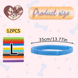 Tabanzhe Puppy ID Collars-12PCS Adjustable Puppy Identification Collars Multi Coloured Whelping ID Bands Soft Puppy Collars for Dog Kitten Newborn Pet